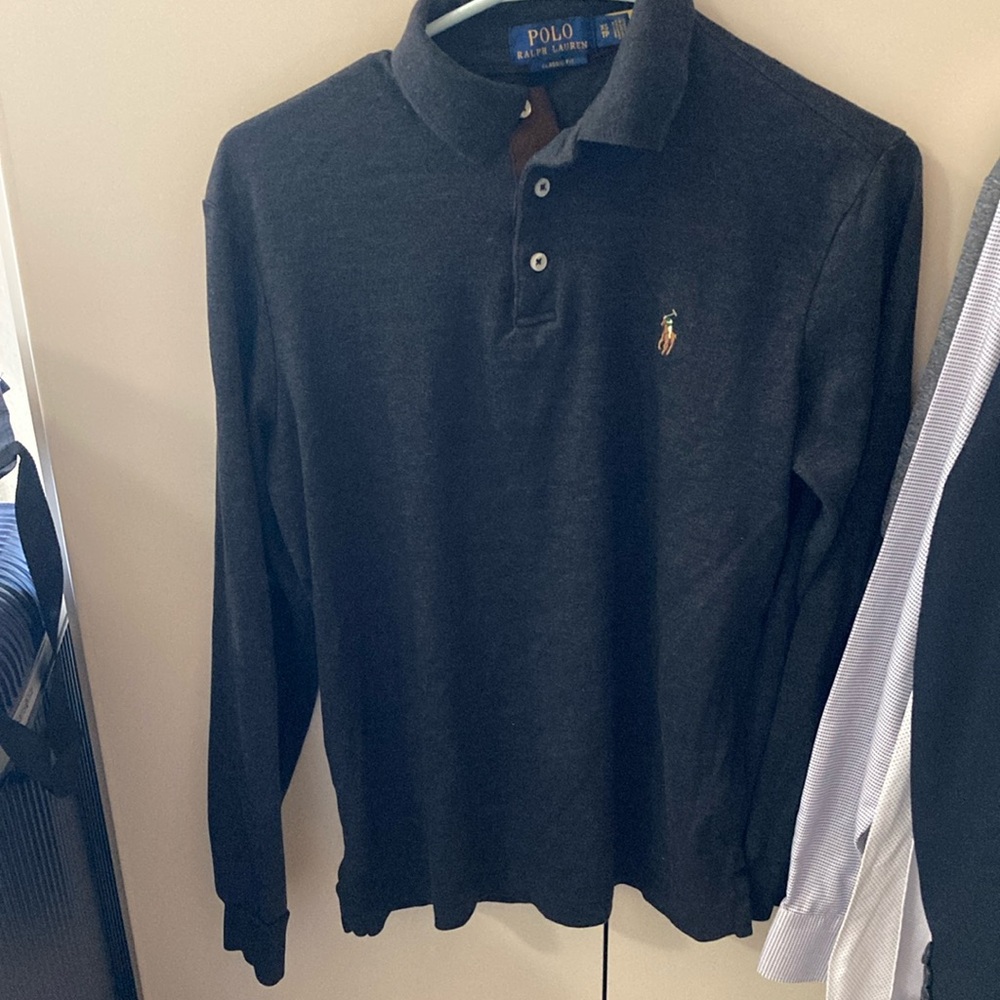 Polo by Ralph Lauren Black Long Sleeve Polo Men XS